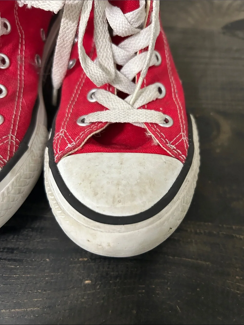 Converse Kids Red High-Top Canvas Sneakers with White Laces
